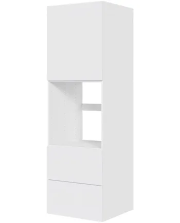 Multi-living Køkken Indbygningsskab   Hvid Front Til Ovn  : 195   Cm  : 60   Cm   Skuffer Fuldudtræk Softluk Bredde: 60 Cm