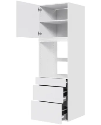 Multi-living Køkken Indbygningsskab   Hvid Front Til Ovn  : 195   Cm  : 60   Cm   Skuffer Fuldudtræk Softluk Og   Låge Bredde: 60 Cm