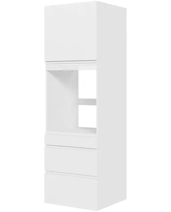 Multi-living Køkken Indbygningsskab   Hvid Grebsfri Til Ovn  : 195   Cm  : 60   Cm   Skuffer Fuldudtræk Softluk Og   Låge Bredde: 60 Cm