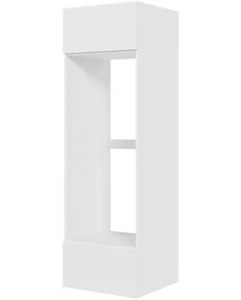 Multi-living Køkken Indbygningsskab   Malet Hvid Front Til Køl  : 195   Cm  : 60   Cm Toplåge   Skuffe Med Fuldudtræk Softluk Bredde: 60 Cm