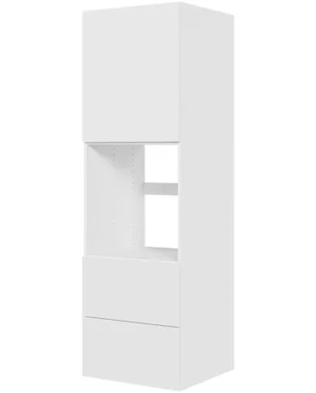 Multi-living Køkken Indbygningsskab   Malet Hvid Front Til Ovn  : 195   Cm  : 60   Cm   Skuffer Fuldudtræk Softluk Bredde: 60 Cm