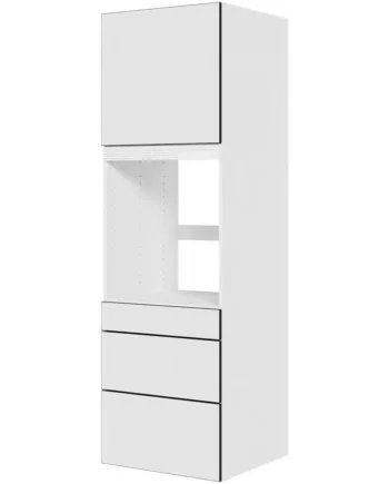 Multi-living Køkken Indbygningsskab   White Black Line Til Ovn  : 195   Cm  : 60   Cm   Skuffer Fuldudtræk Softluk Og   Låge Bredde: 60 Cm