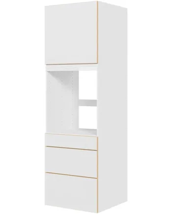 Multi-living Køkken Indbygningsskab   White Oak Line Til Ovn  : 195   Cm  : 60   Cm   Skuffer Fuldudtræk Softluk Og   Låge Bredde: 60 Cm