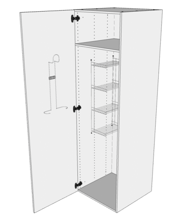 Multi-living Køkken Kosteskab   Wien  : 195   Cm  : 60   Cm Inklusiv Trådreol  Slangeholder   Hylde Bredde: 40 Cm