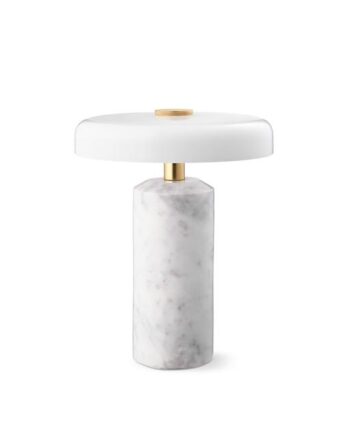 Design By Us Trip Transportabel Lampe Carrara Marble Glossy Opal