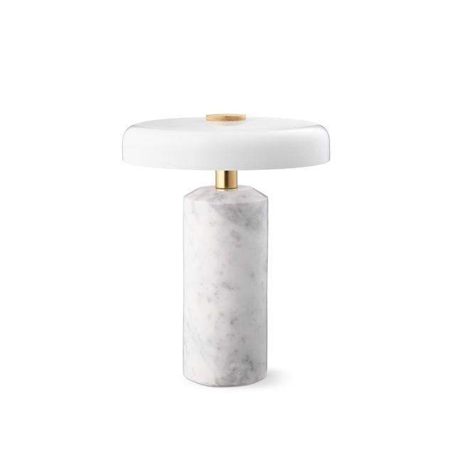 Design By Us Trip Transportabel Lampe Carrara Marble Glossy Opal