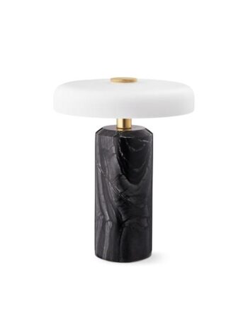 Design By Us Trip Transportabel Lampe Charcoal Marble Mat Opal