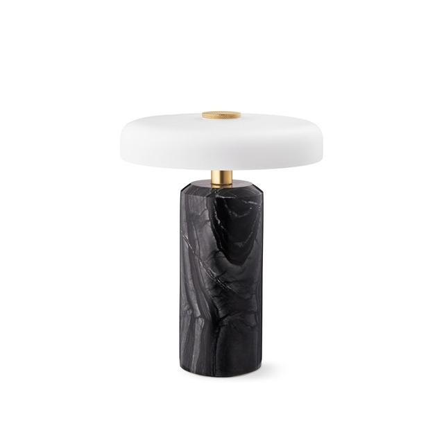 Design By Us Trip Transportabel Lampe Charcoal Marble Mat Opal