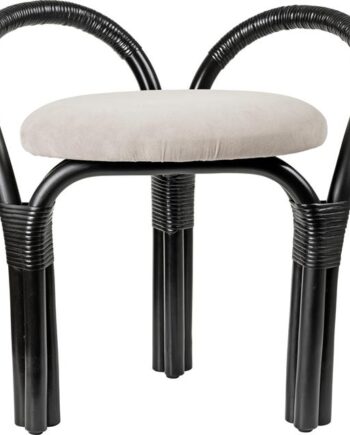 Gubi Bistra Skammel Ebony Painted Rattan Fustagno Limonta 001