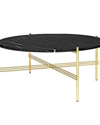 Gubi Ts Sofabord Rundt ø80 Messing Sort Marquina Marmor
