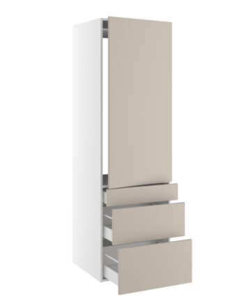 Højskab    Integreret Køl Med Fladhængsler  1244mm Låge    Hængselsboring    Skuffer  :124 252 316mm  Hul: 1224mm   :1952  :600  :580