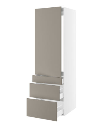 Højskab    Integreret Køl Med Fladhængsler  1244mm Låge    Hængselsboring    Skuffer  :124 252 316mm  Hul: 1224mm   :1952  :600  :580