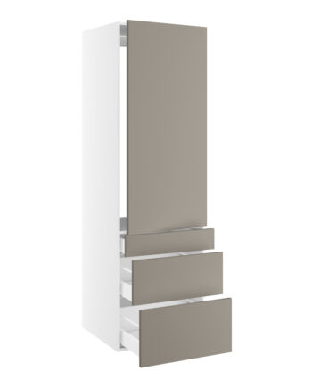Højskab    Integreret Køl Med Fladhængsler  1244mm Låge    Hængselsboring    Skuffer  :124 252 316mm  Hul: 1224mm   :1952  :600  :580
