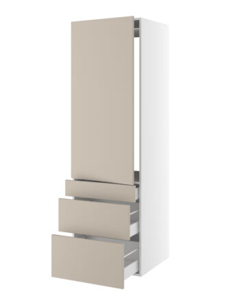 Højskab    Integreret Køl Med Glideskinner  1244mm Låge    Hængselsboring    Skuffer  :124 252 316mm  Hul: 1224mm   :1952  :600  :580