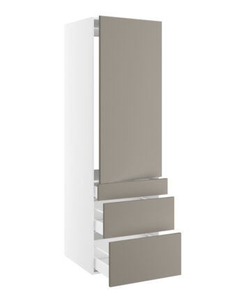 Højskab    Integreret Køl Med Glideskinner  1244mm Låge    Hængselsboring    Skuffer  :124 252 316mm  Hul: 1224mm   :1952  :600  :580