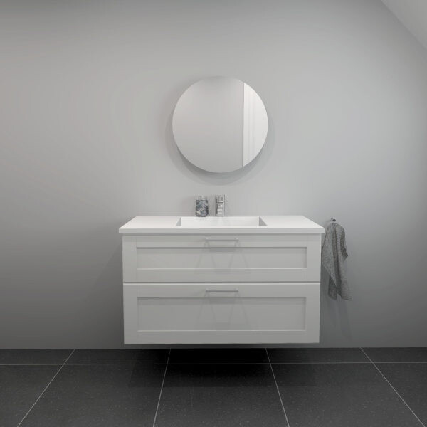 Kitchn Badsæt 102 Cm Hvid Marmorvask