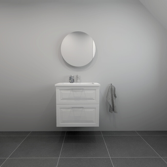 Kitchn Badsæt 62 Cm Hvid Marmorvask
