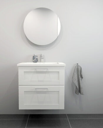 Kitchn Badsæt 62 Cm Hvid Marmorvask