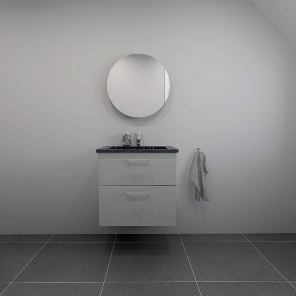 Kitchn Badsæt 62 Cm Sort Granitex Vask