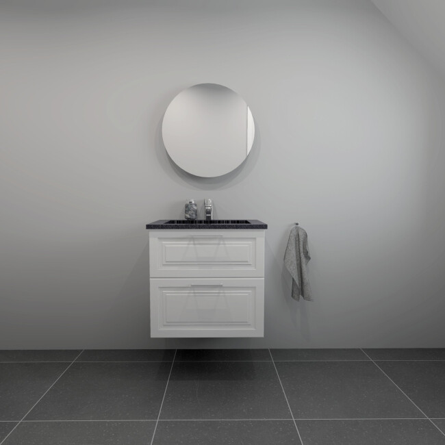 Kitchn Badsæt 62 Cm Sort Granitex Vask