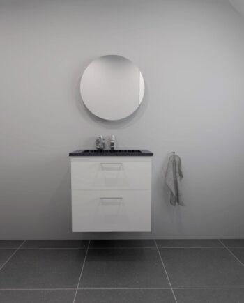 Kitchn Badsæt 62 Cm Sort Granitex Vask