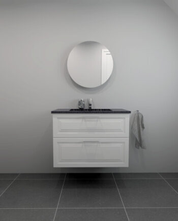 Kitchn Badsæt 82 Cm Sort Granitex Vask