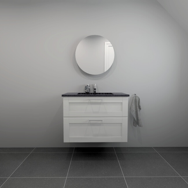 Kitchn Badsæt 82 Cm Sort Granitex Vask