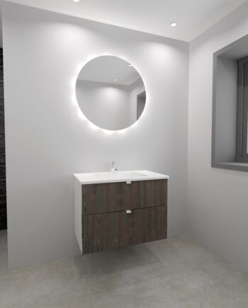 Kitchn Badsæt   Træ 82 Cm Fra Kitchn Med Cleveland Mørk Eg Front