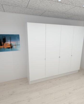 Kitchn Garderobeskab Med   Låger   Hvid 240 Cm Fra Kitchn Med Daytona Front