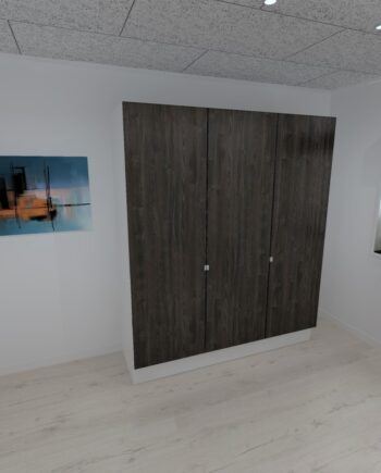 Kitchn Garderobeskab Med   Låger   Træ 180 Cm Fra Kitchn Med Cleveland Mørk Eg Front