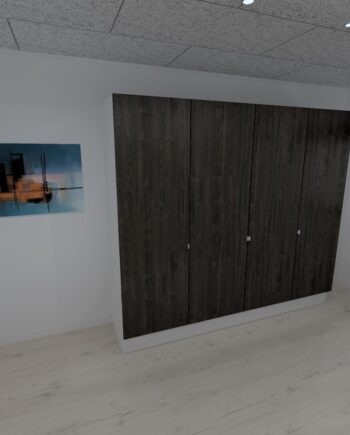 Kitchn Garderobeskab Med   Låger   Træ 240 Cm Fra Kitchn Med Cleveland Mørk Eg Front