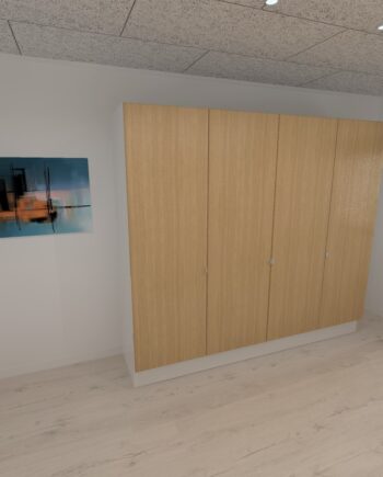 Kitchn Garderobeskab Med   Låger   Træ 240 Cm Fra Kitchn Med Cleveland Nordisk Eg Front