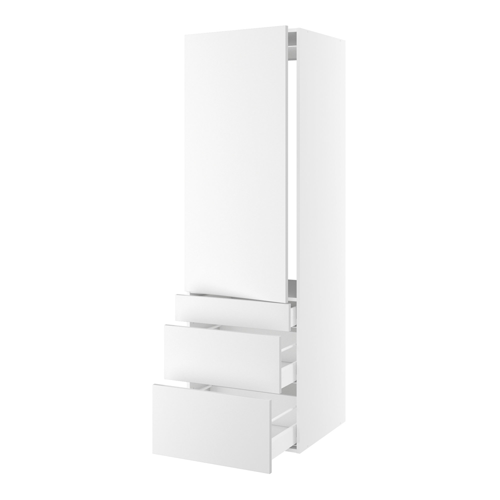 Kitchn Højskab Til Integreret Køl Nichemål 1232x567 Mm Låge Med Hængselsboring :1244 Og Skuffer :316 252 Og 124 :1952 :580 :600