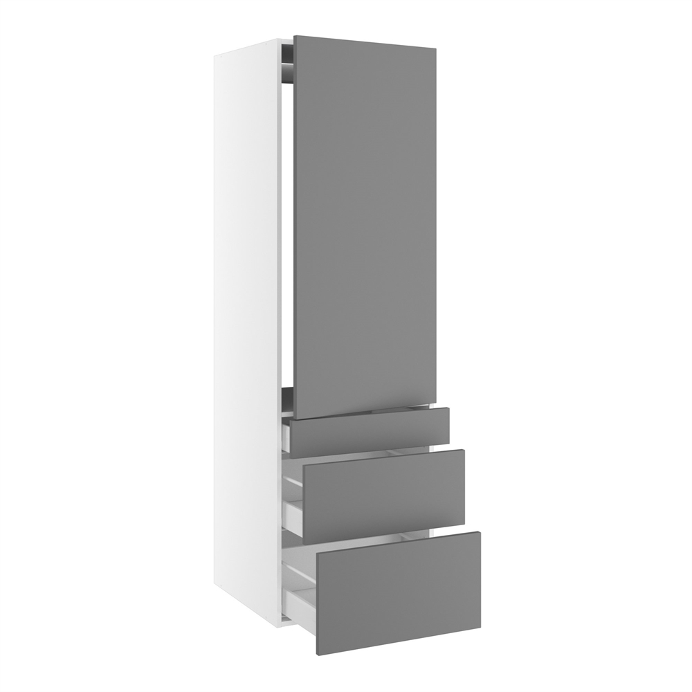 Kitchn Højskab Til Integreret Køl Nichemål 1232x567 Mm Låge Med Hængselsboring :1244 Og Skuffer :316 252 Og 124 :1952 :580 :600