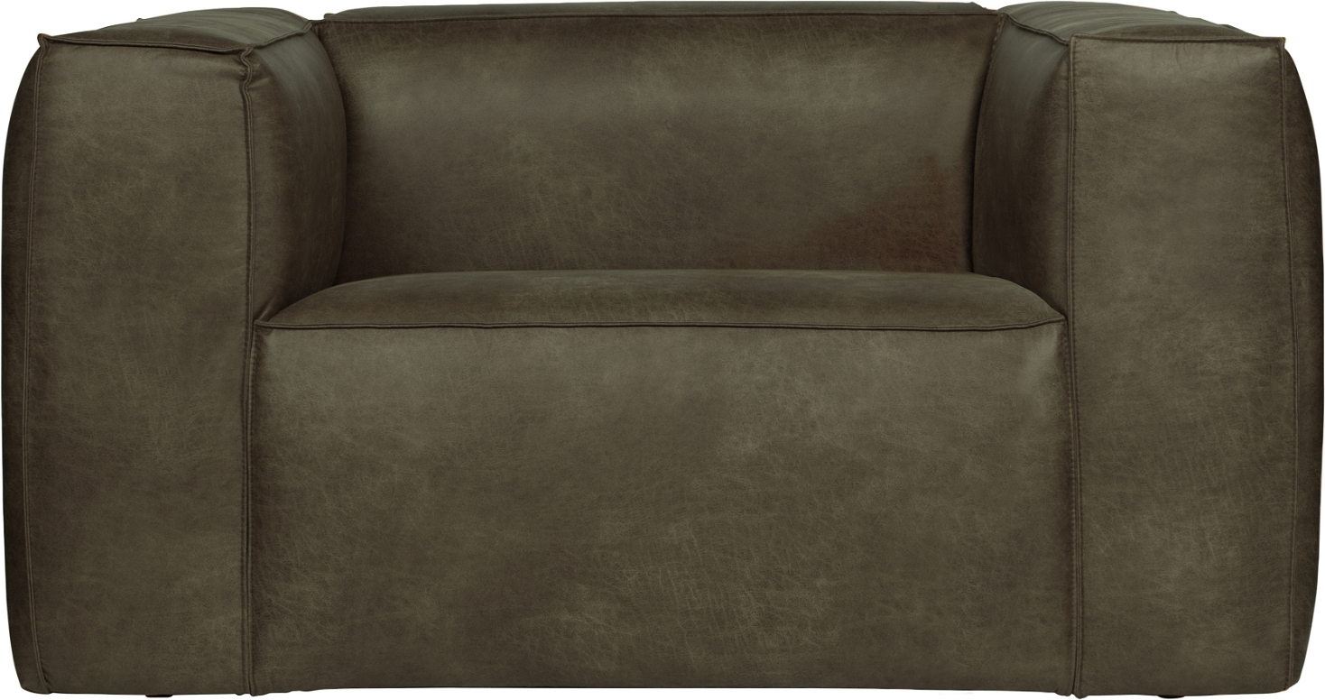Loungestol Woood Bean Grøn Lænestol Med Læderlook   Fsc-certificeret Træ ø146ã 98ã 74 Cm