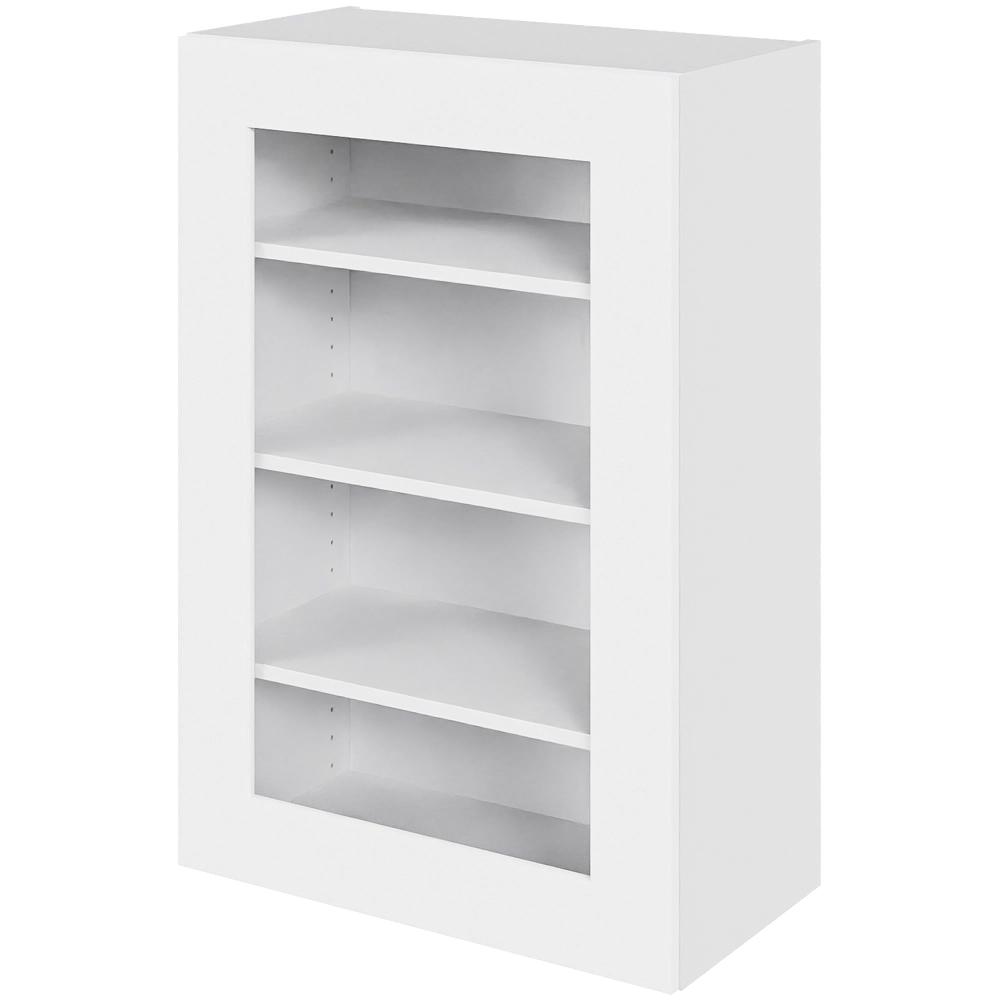 Multi-living Køkken Vitrineskab Cibo Bianco Overskab : 89 Cm : 34 Cm Låge Med Klart Glas Inklusiv Hylder Bredde: 60 Cm
