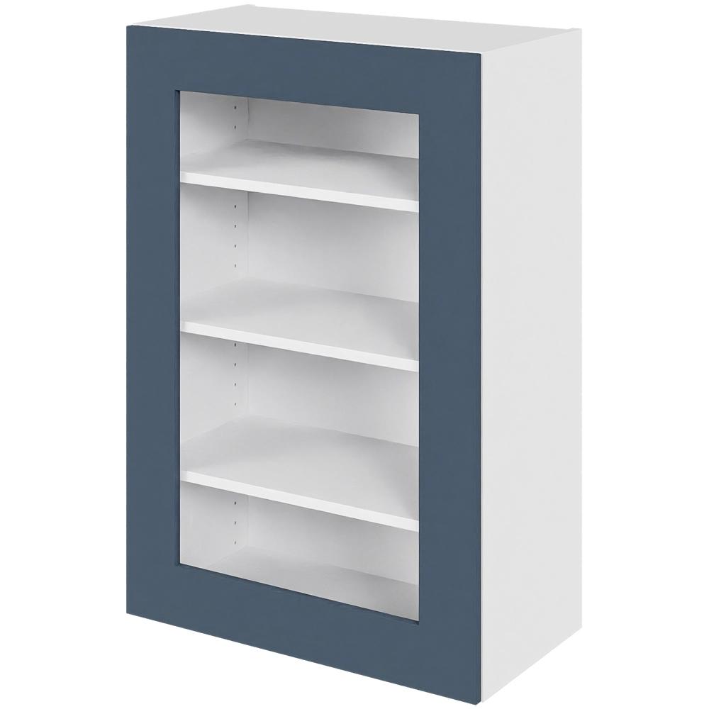 Multi-living Køkken Vitrineskab Cibo Blue Overskab : 89 Cm : 34 Cm Låge Med Klart Glas Inklusiv Hylder Bredde: 60 Cm