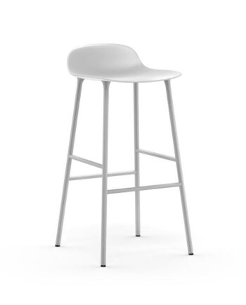 Normann Copenhagen Form Barstol H75 Cm Hvid Hvid Stål