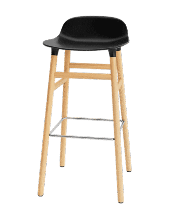 Normann Copenhagen Form Barstol H75 Cm Sort Egetræ