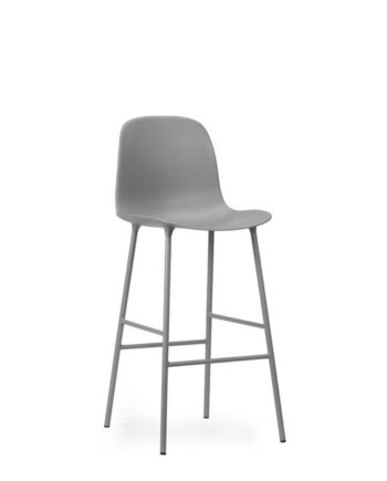 Normann Copenhagen Form Barstol Med Ryglæn H75 Cm Grå Grå Stål