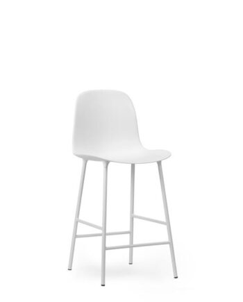 Normann Copenhagen Form Barstol Med Ryglæn H65 Cm Hvid Hvid Stål