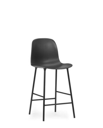 Normann Copenhagen Form Barstol Med Ryglæn H65 Cm Sort Sort Stål