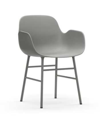 Normann Copenhagen Form Spisebordsstol Med Armlæn Grå Grå Stål