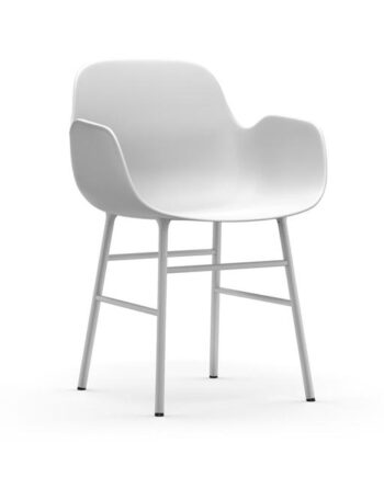 Normann Copenhagen Form Spisebordsstol Med Armlæn Hvid Hvid Stål