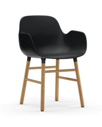 Normann Copenhagen Form Spisebordsstol Med Armlæn Sort Egetræ