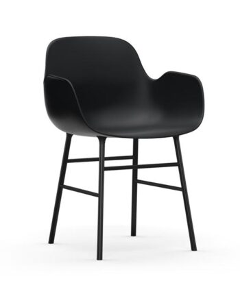 Normann Copenhagen Form Spisebordsstol Med Armlæn Sort Sort Stål