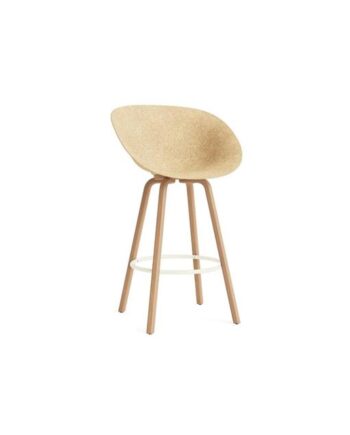 Normann Copenhagen Mat Barstol Med Armlæn 75 Cm Bøg Creme Hemp