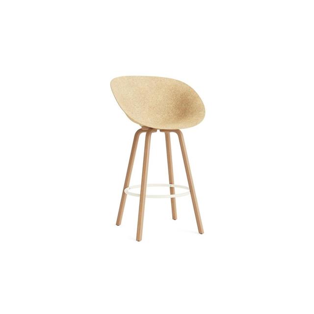 Normann Copenhagen Mat Barstol Med Armlæn 75 Cm Bøg Creme Hemp