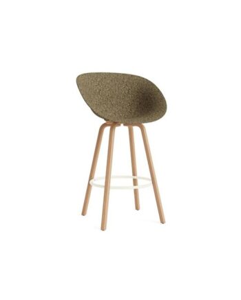 Normann Copenhagen Mat Barstol Med Armlæn 75 Cm Bøg Creme Seaweed