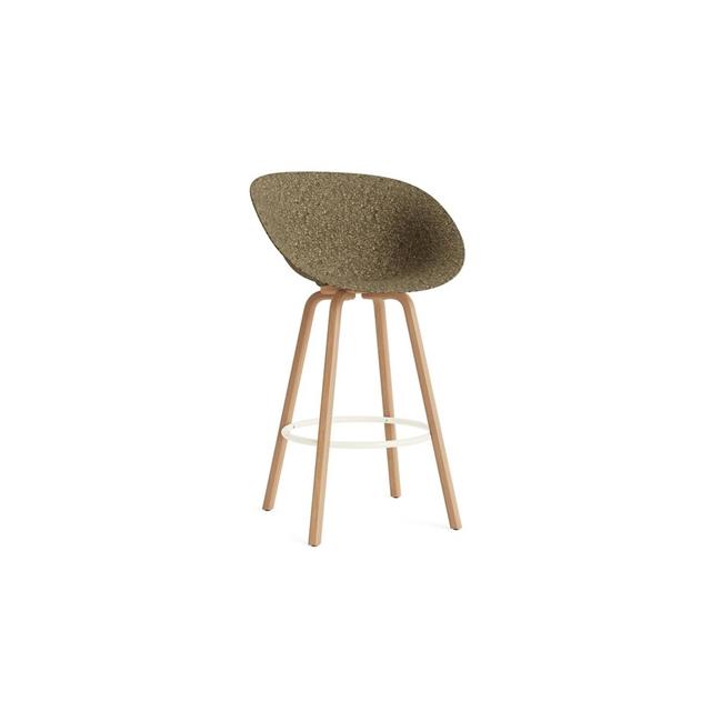 Normann Copenhagen Mat Barstol Med Armlæn 75 Cm Bøg Creme Seaweed